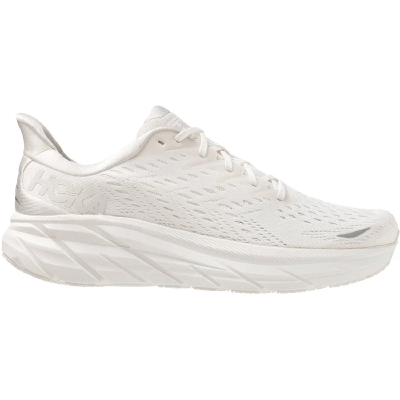 Athletic shoes with solid midsoles-Men's Hoka Clifton 8 White/White Mesh