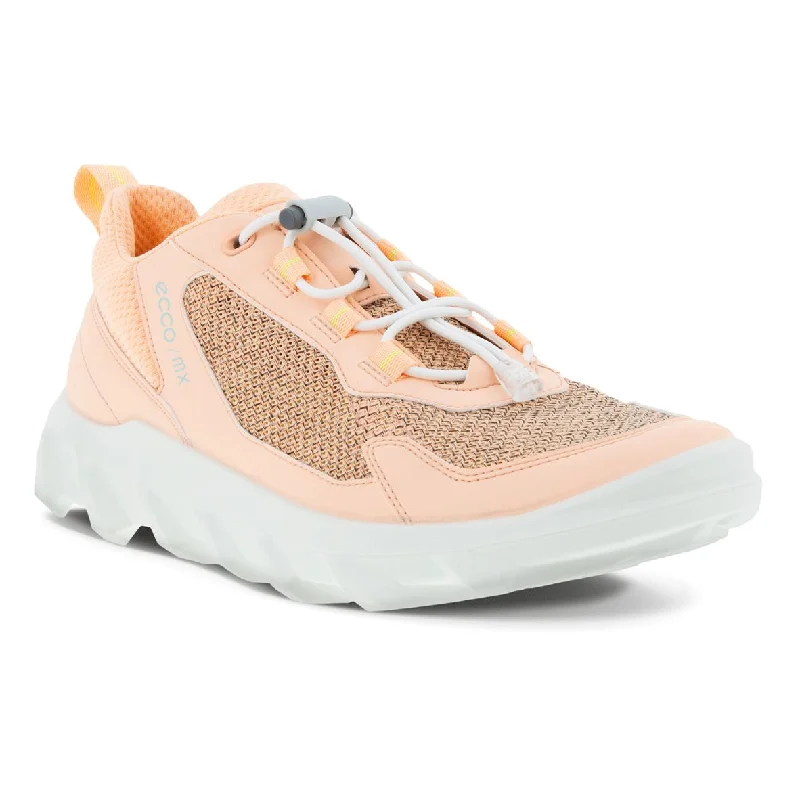 Ecco MX W Low Breathru 820263 60329 Ladies Peach Nectar Textile Elasticated Trainers