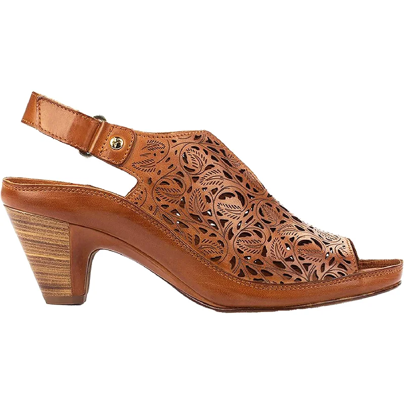 Sandals with subtle lift-Women's Pikolinos Java W5A-1805 Brandy Leather