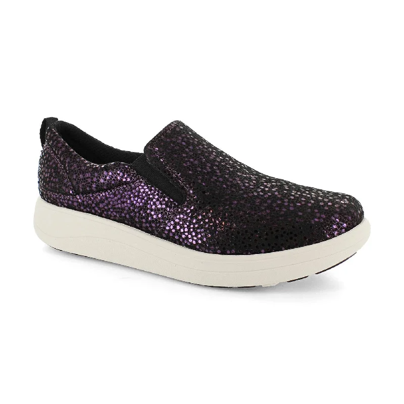 Strive Florida II Ladies Black Sparkle Textile Arch Support Slip On Shoes