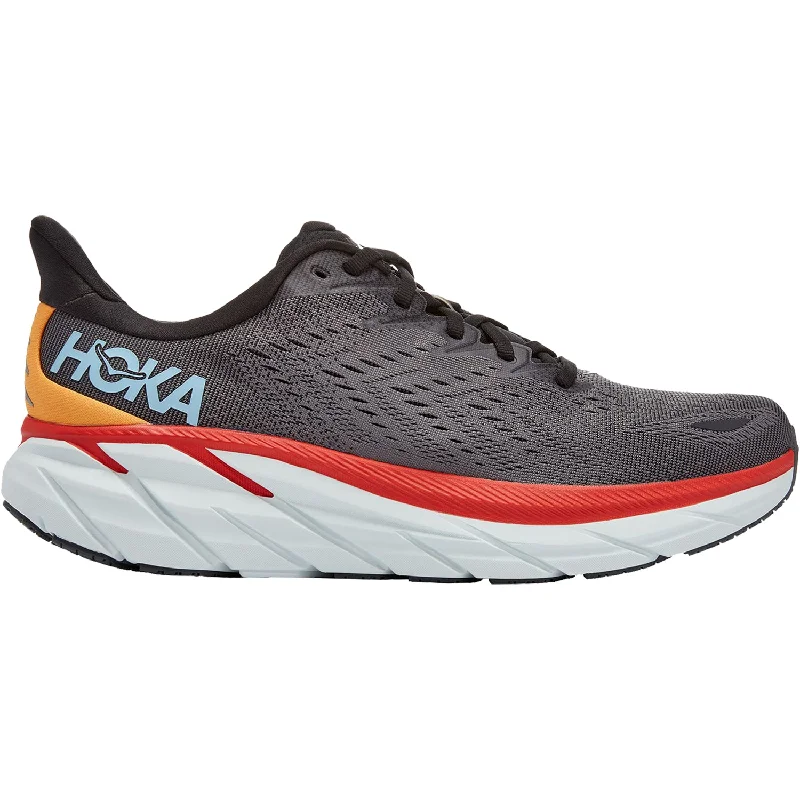 Athletic shoes with abstract prints-Men's Hoka Clifton 8 Anthracite/Castlerock Mesh