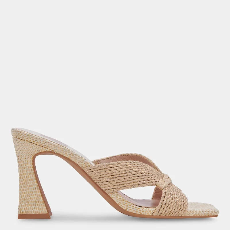 Heeled sandals for bold statementNitro Wide Heels Lt Natural Raffia