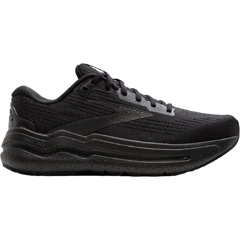 Athletic shoes with rugged heels-Men's Brooks Ghost Max 2 Black/Black/Ebony Mesh