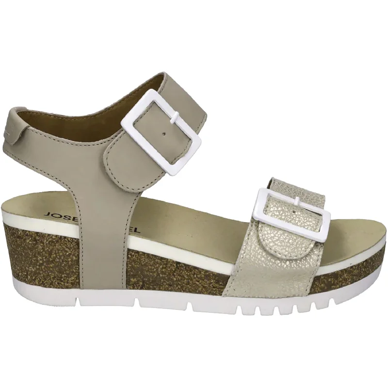 Sandals for trendy style-Women's Josef Seibel Quinn 02 Creme Kombi Leather