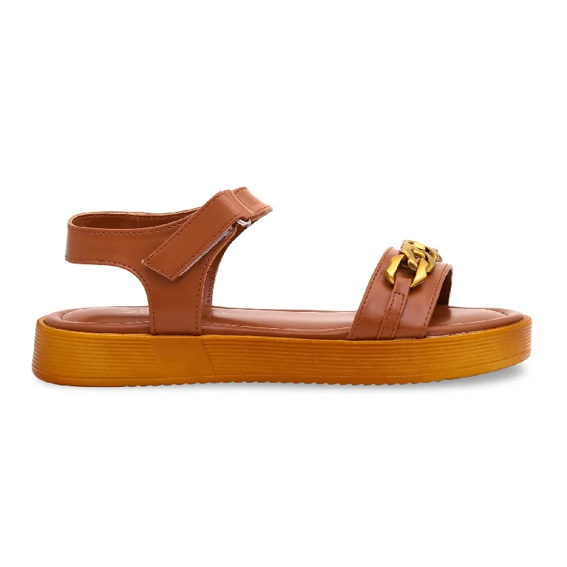 Sandals for slim feet-Mustard Formal Sandal PU0115