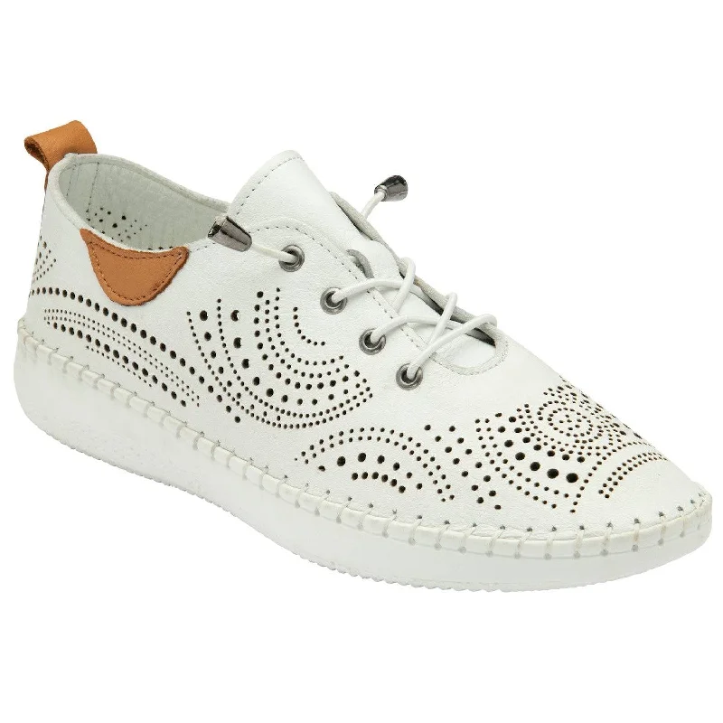 Lotus Tassia Ladies White Leather Slip On Shoes