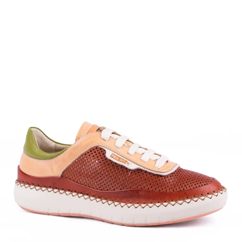 Pikolinos Mesina W6B-6944C1 Ladies Brick Leather Lace Up Trainers